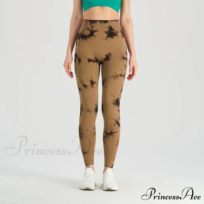 Tie Dye Waist Tummy Control Seamless Push Up Yoga Legging