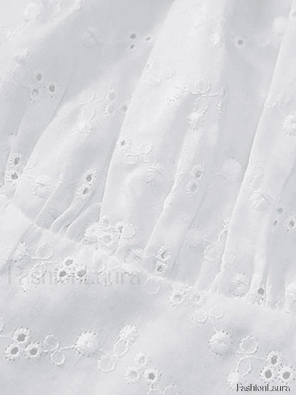 Tie Strap Broderie Lace Corset Top