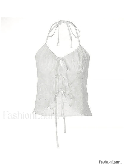 Tie Strap Broderie Lace Corset Top
