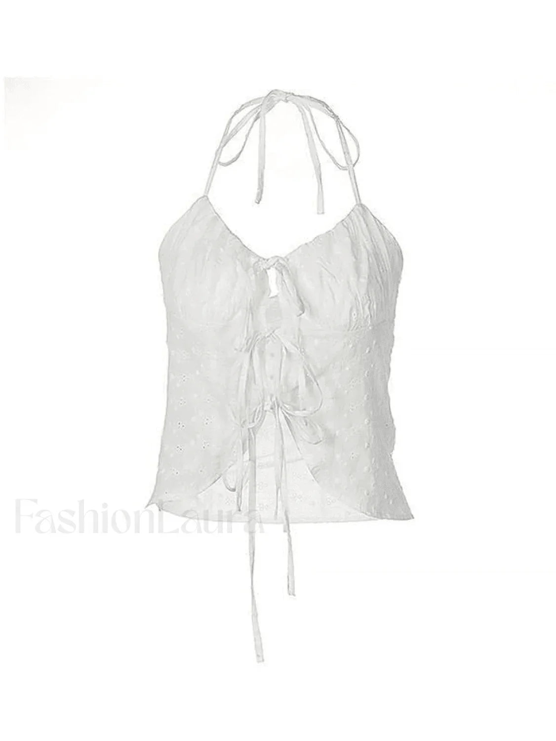 Tie Strap Broderie Lace Corset Top