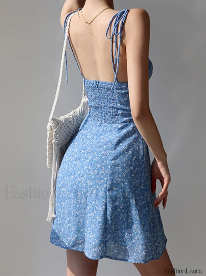 Tie Strap Floral Mini Dress