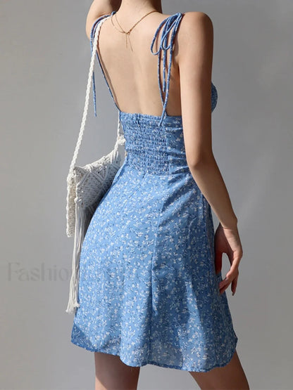Tie Strap Floral Mini Dress