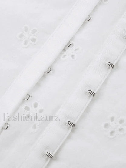 Tie Up Broderie Lace Bandeau Top