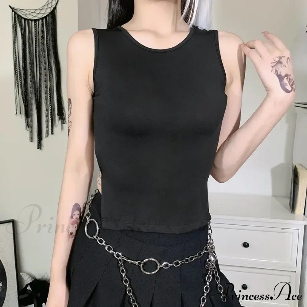 Tied Backless Solid Sleeveless Crop Summer Sexy Skinny Simple Trim Outfits Mock Neck Basic Tank top