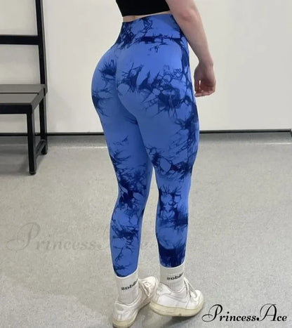 Tiedye Seamless Push Up Booty Pants Scrunch Sports Fitness High Waist Workout Yoga Leggings
