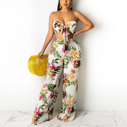 KittenAlarm - Tiffanie Floral Wide Pants Set