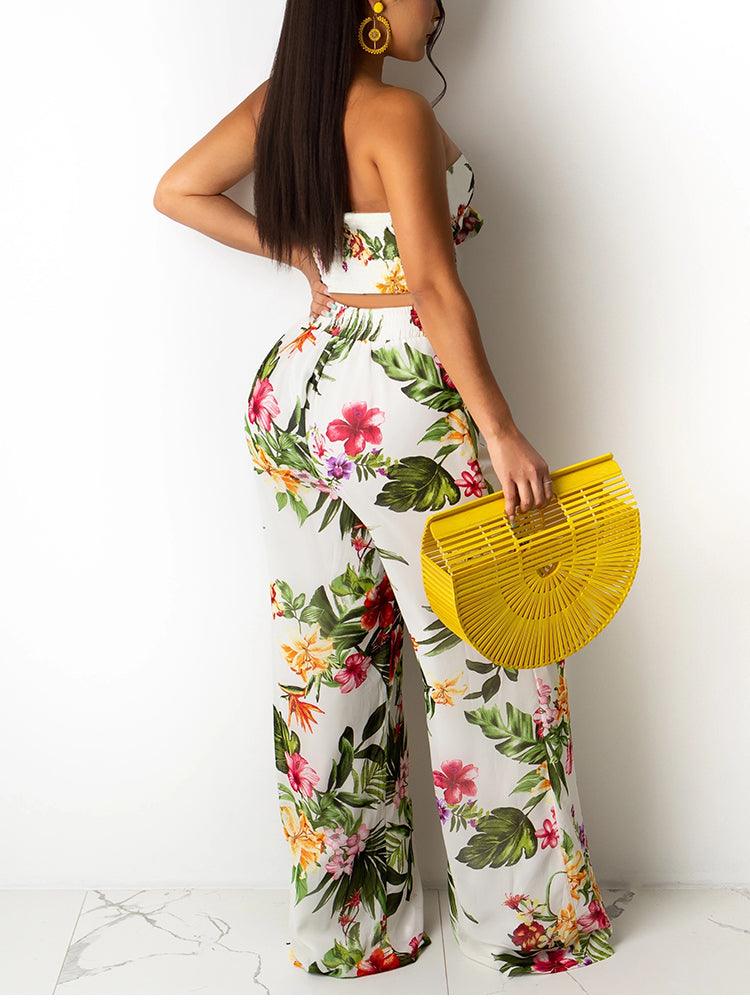 KittenAlarm - Tiffanie Floral Wide Pants Set