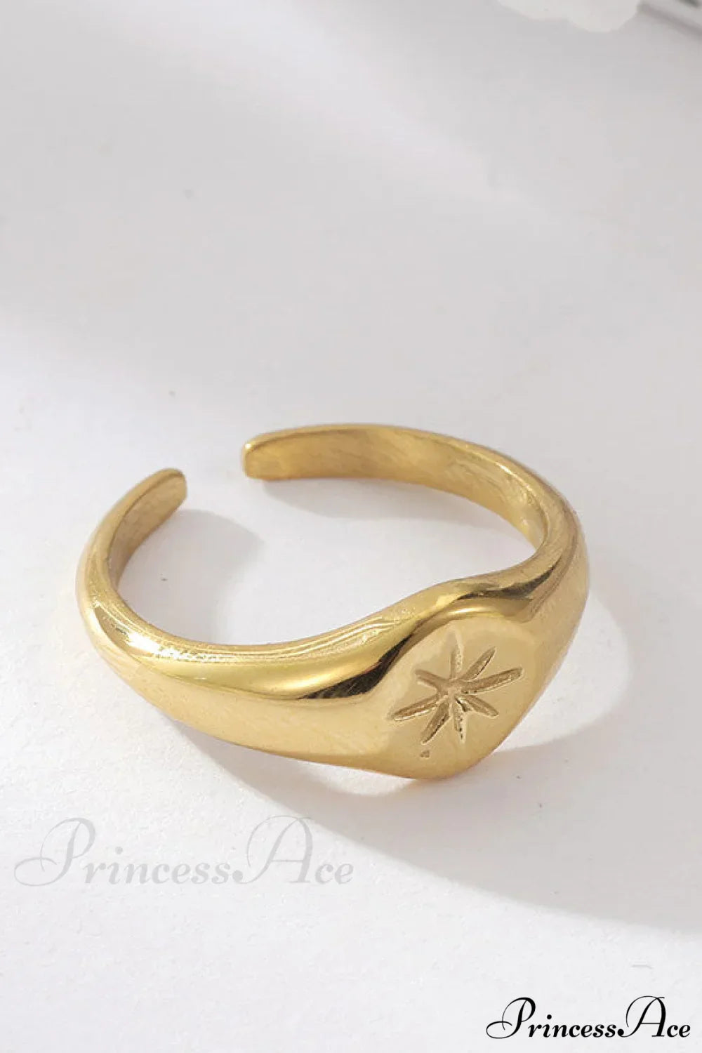 Titanium Steel Gold Plated Eight-pointed Star Rings