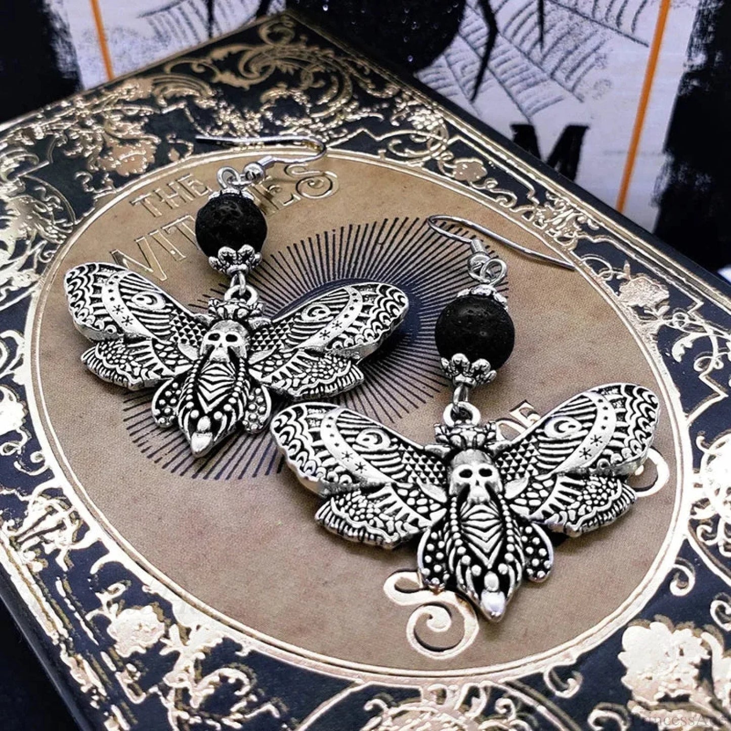 Tranquil Dove Ceramic Metal Circle Hoop Earring