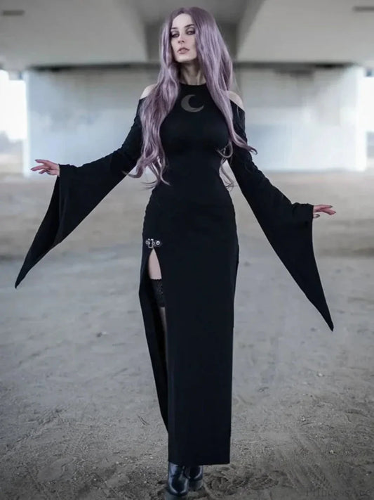 Trumpet Sleeve Lunar Maxi Dress