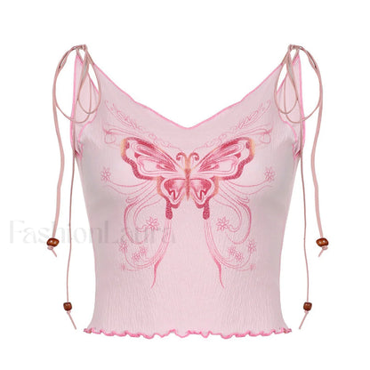 Tulip Mushroom Print Rib Tank Top