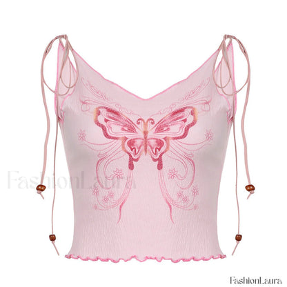 Tulip Mushroom Print Rib Tank Top
