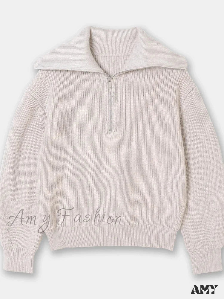 Turtleneck Loose Lapel Striped Casual Fashion Simplicity Sweater