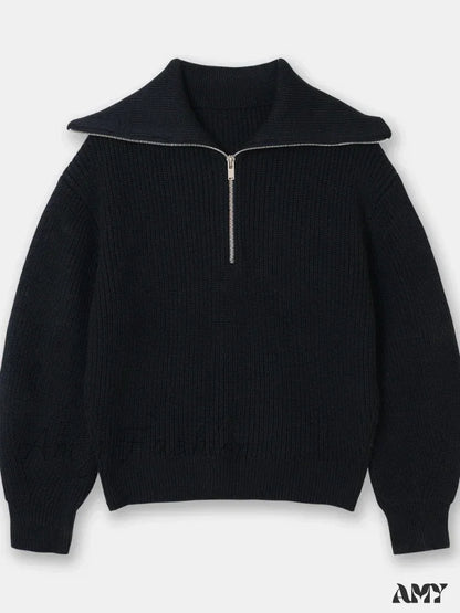 Turtleneck Loose Lapel Striped Casual Fashion Simplicity Sweater