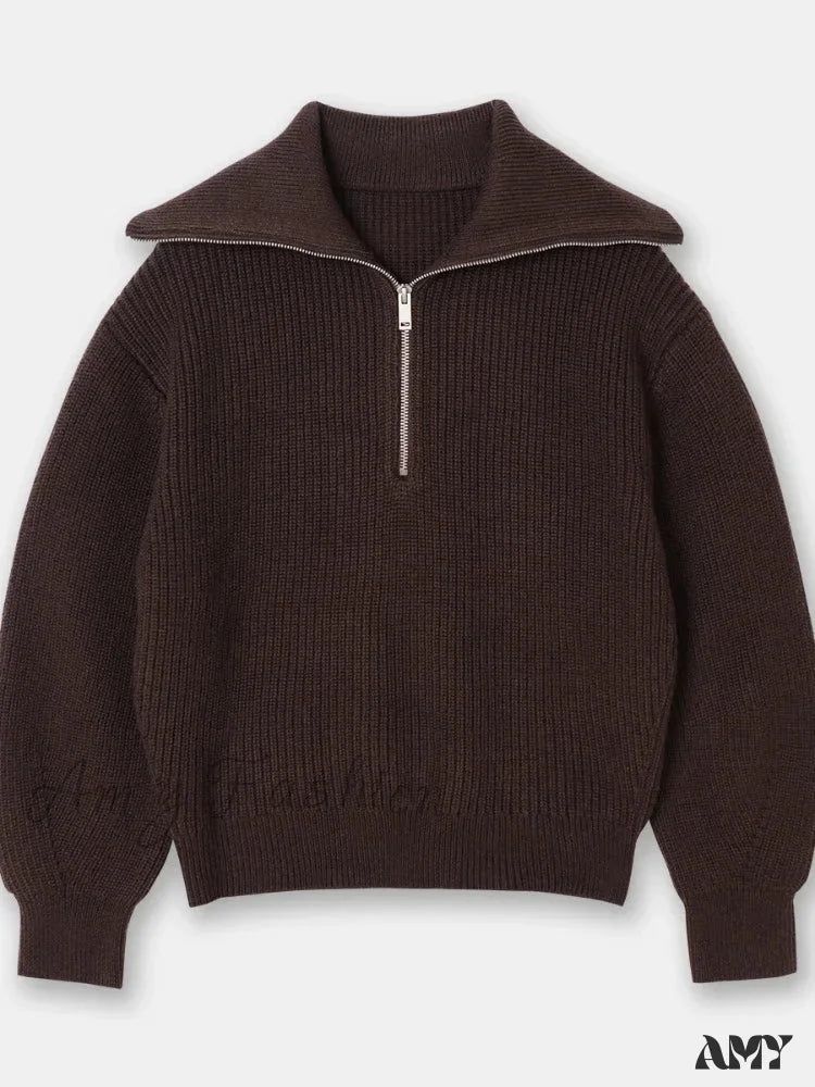 Turtleneck Loose Lapel Striped Casual Fashion Simplicity Sweater