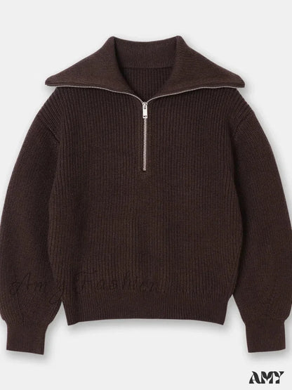 Turtleneck Loose Lapel Striped Casual Fashion Simplicity Sweater