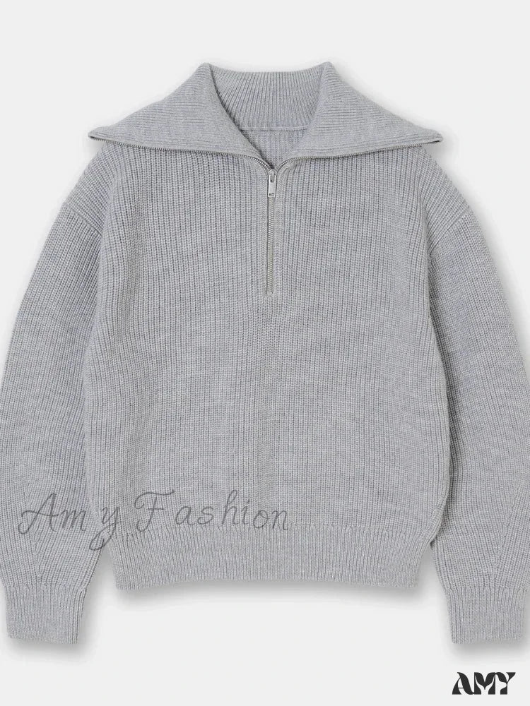 Turtleneck Loose Lapel Striped Casual Fashion Simplicity Sweater