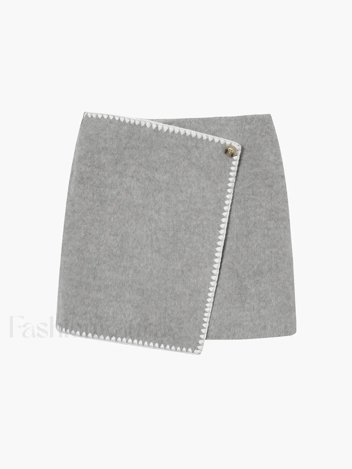 Tweed Contrast Graceful Trim Midi Skirt