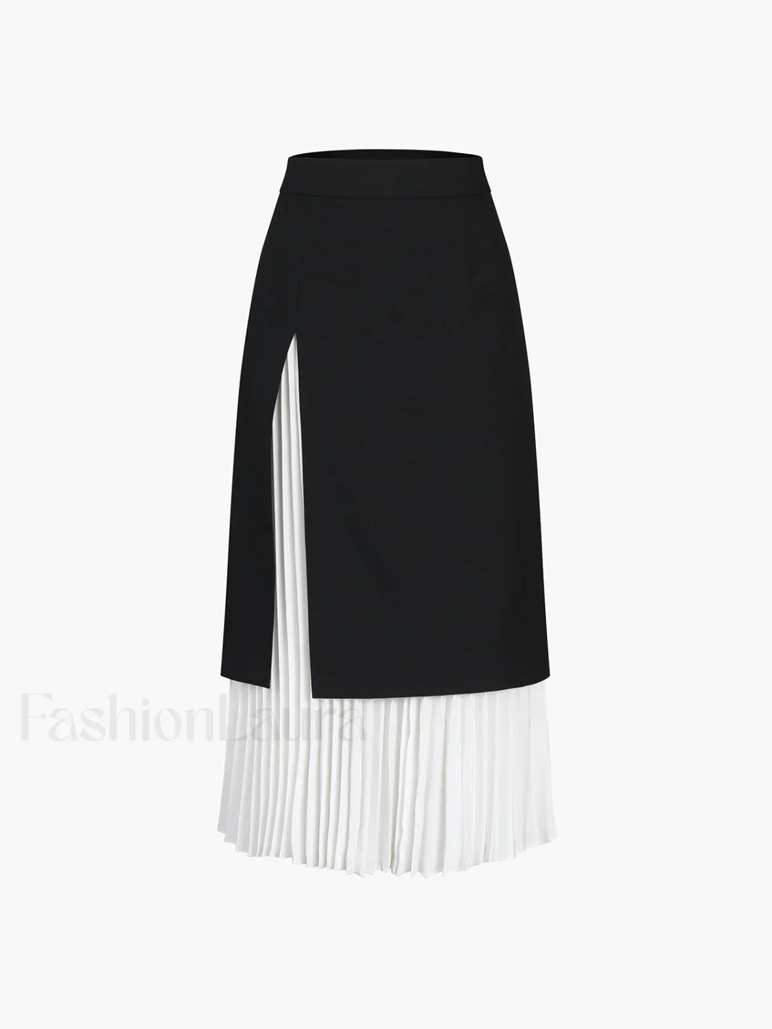Two Tone Graceful Pleated Long Skirt