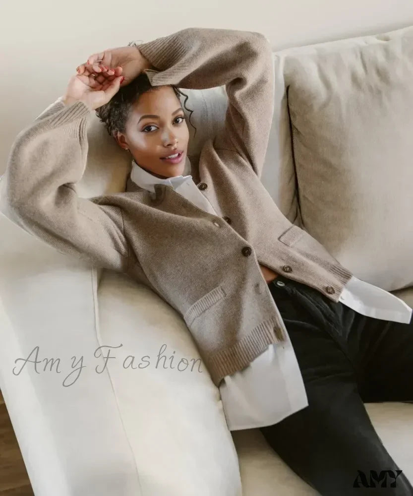 Ultra-Soft Button Open-front Long Sleeve Regular Stretchy Classic Cozy Chic Casual Cardigan