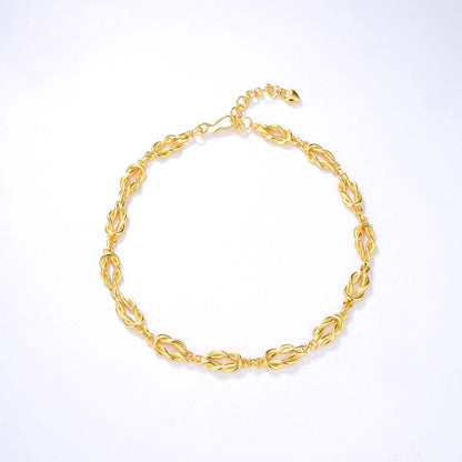 Braided Gold Tone Chain Link Choker Necklace