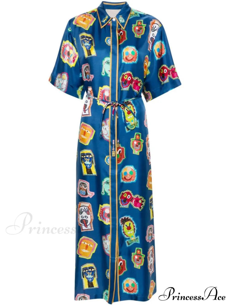 Unique Graffiti Fun Charming Print Midi Dress