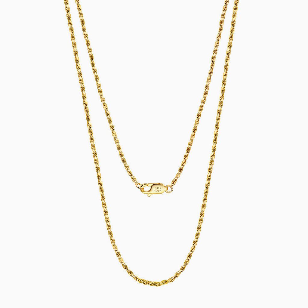 Urban Chic Sterling Silver 1.2MM Twist Rope Chain Necklace