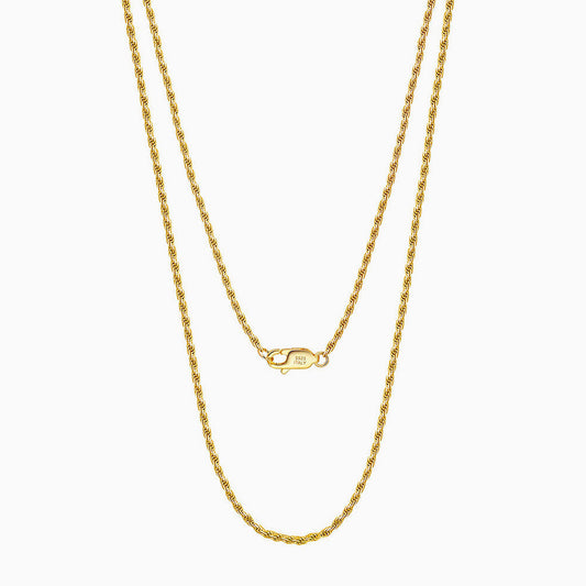 Urban Chic Sterling Silver 1.2MM Twist Rope Chain Necklace