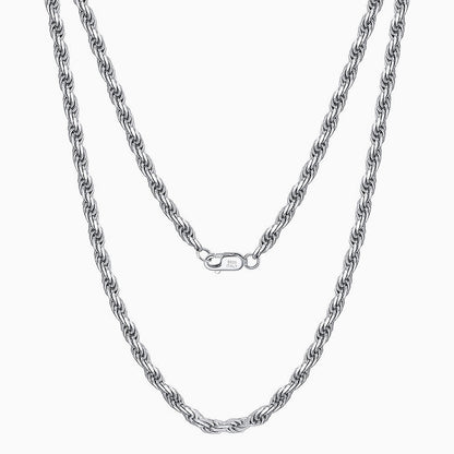 Urban Chic Sterling Silver 1.2MM Twist Rope Chain Necklace