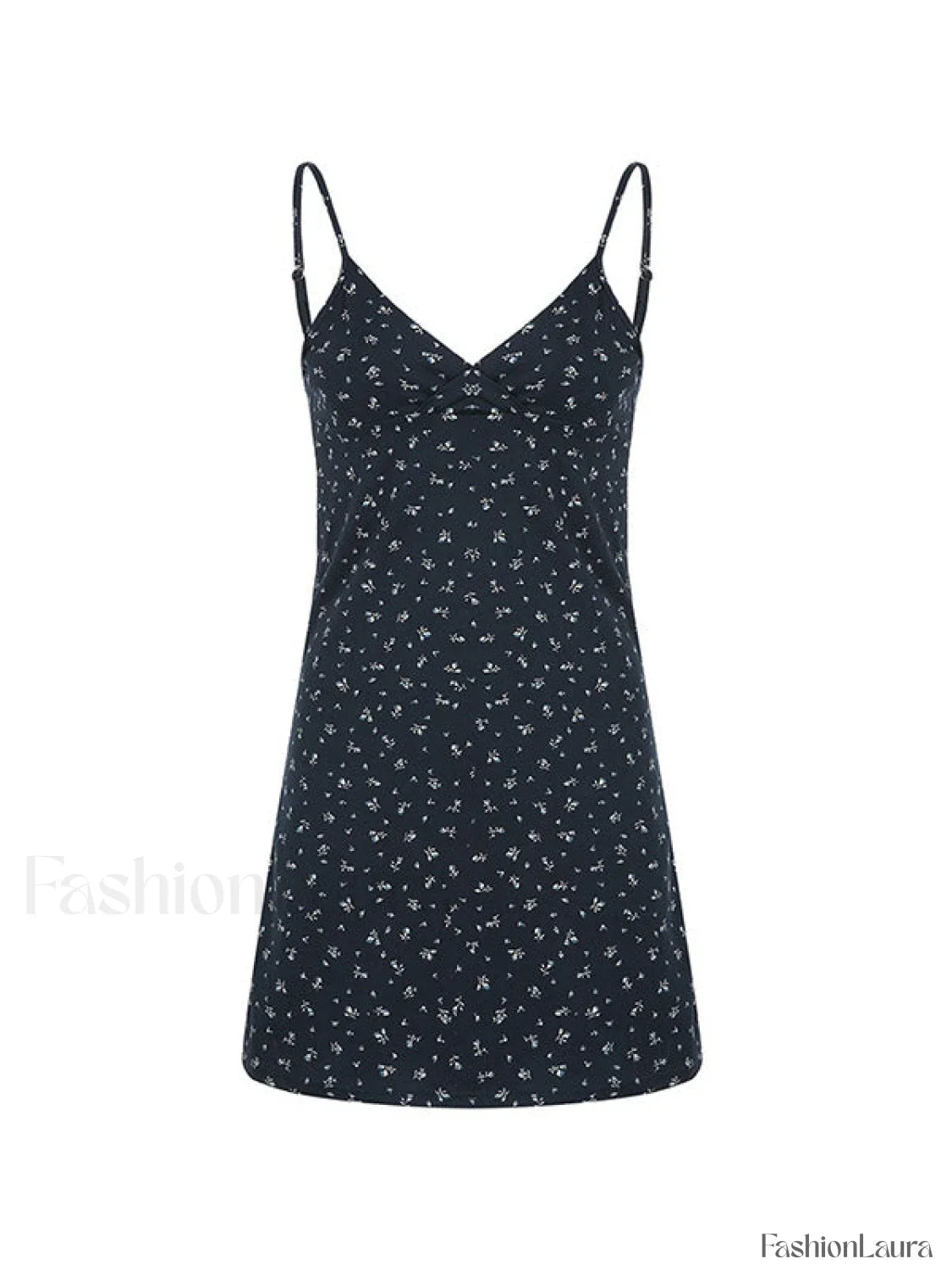 V Neck Ditsy Floral Mini Dress