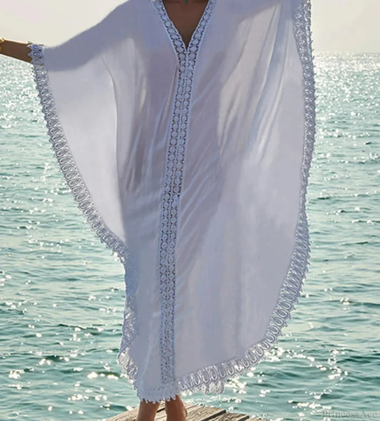 V-Neck See Through Bikini Cover Up