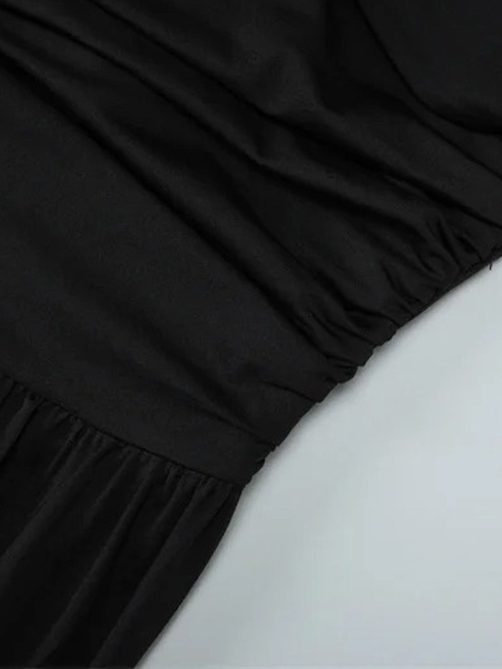Asymmetric One-Shoulder Ruched Pleated Bodice Maxi Gown