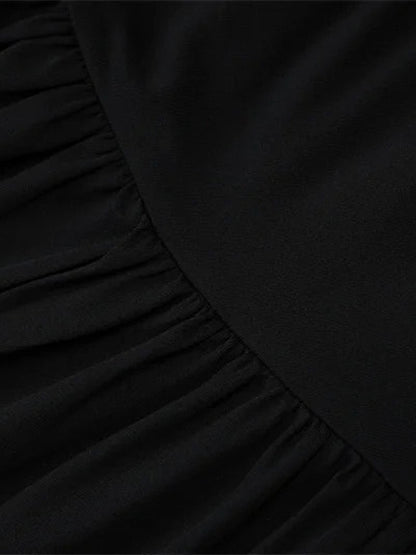 Asymmetric One-Shoulder Ruched Pleated Bodice Maxi Gown