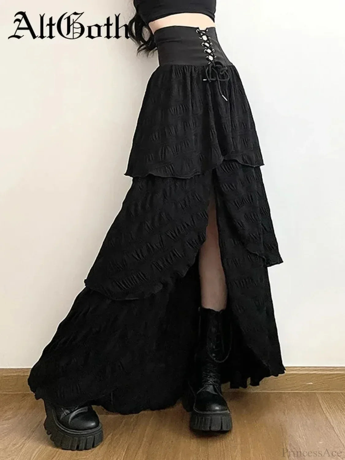 Velvet Lace Patchwork Trumpet Skirt