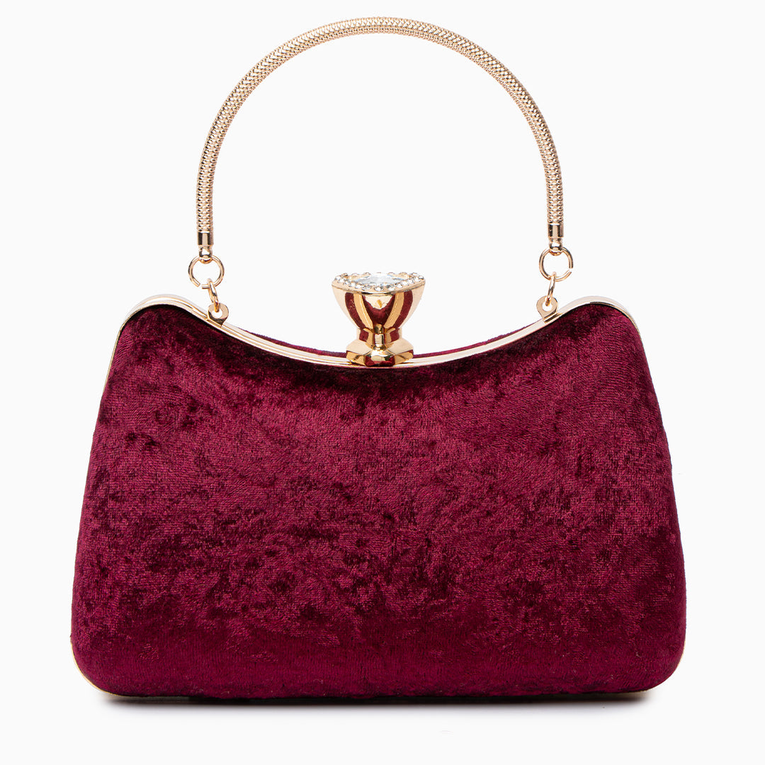 Velvet Clutch Bag with Flask
