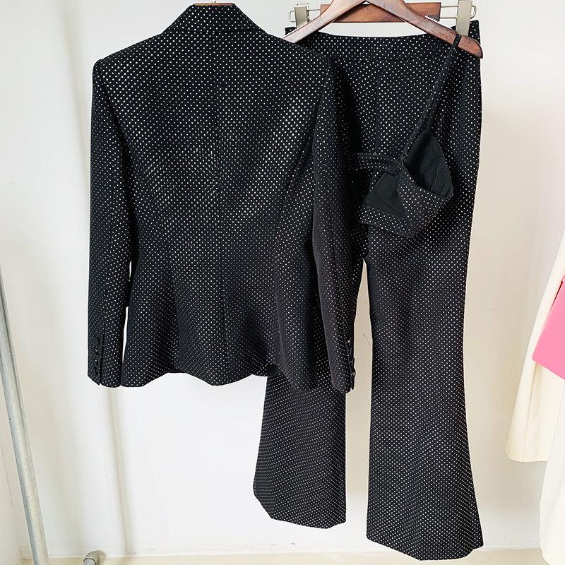 KittenAlarm - Vennie Studded Blazer Top & Pants 3 piece Set