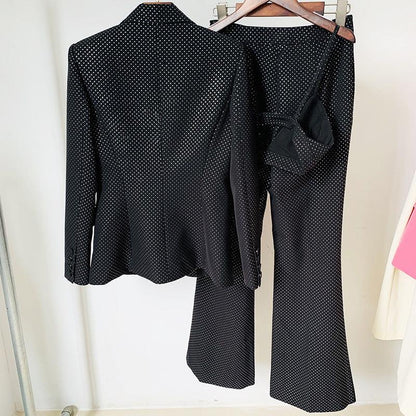 KittenAlarm - Vennie Studded Blazer Top & Pants 3 piece Set