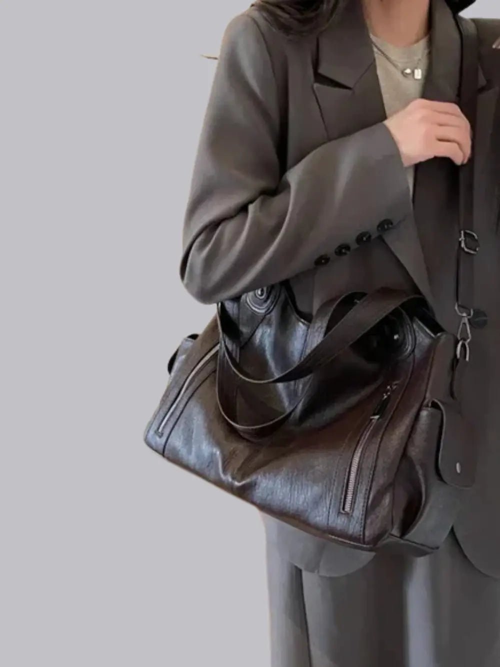 | Multi-Pocket Shoulder Bag, Adjustable Strap