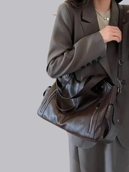| Multi-Pocket Shoulder Bag, Adjustable Strap