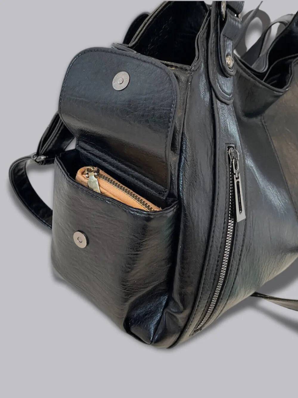 | Multi-Pocket Shoulder Bag, Adjustable Strap