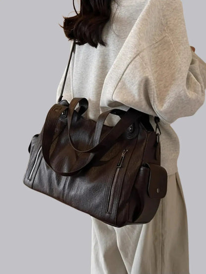 | Multi-Pocket Shoulder Bag, Adjustable Strap