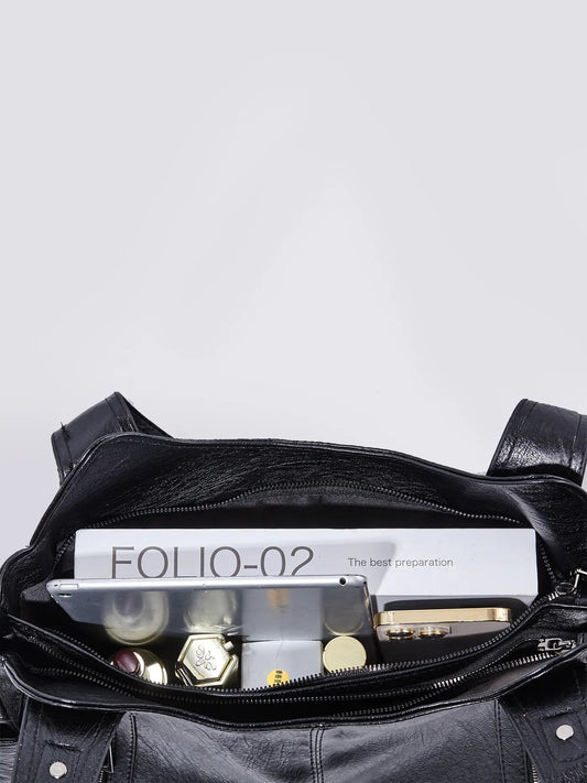 | Multi-Pocket Shoulder Bag, Adjustable Strap