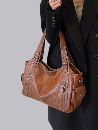| Multi-Pocket Shoulder Bag, Adjustable Strap