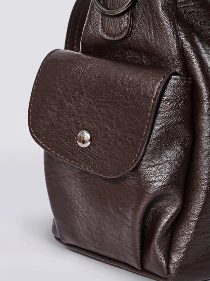 | Multi-Pocket Shoulder Bag, Adjustable Strap