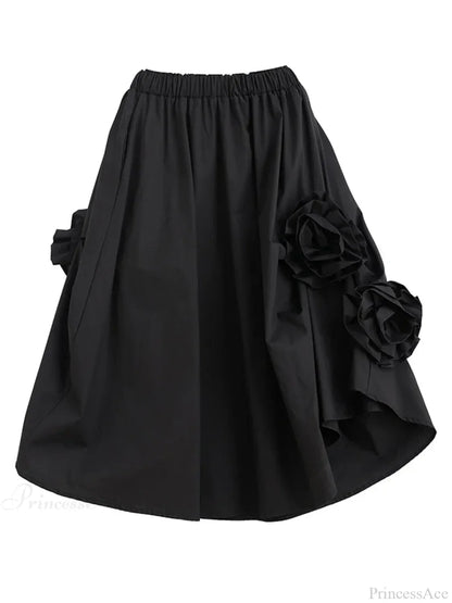 Vintage Floral Loose Midi Skirt