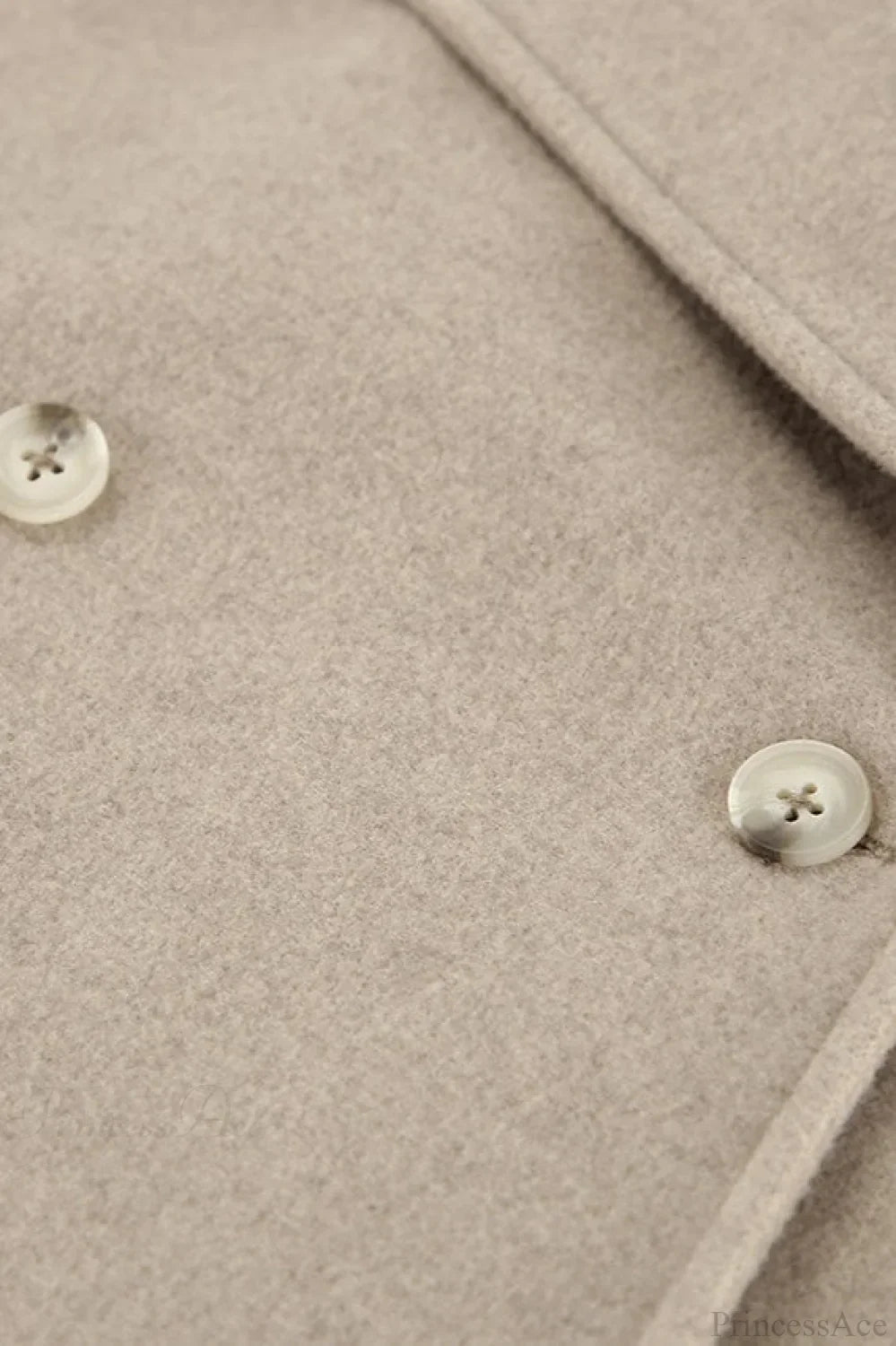 Vintage Khaki Double Breasted Thickened Wool Blend Coat