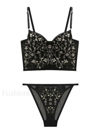 Vintage Lace Embroidery Bustier