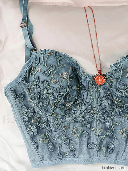 Vintage Lace Embroidery Bustier