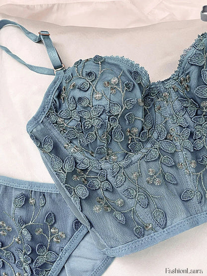 Vintage Lace Embroidery Bustier