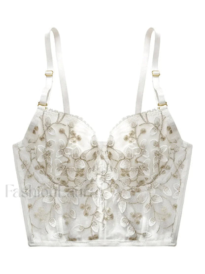 Vintage Lace Embroidery Bustier